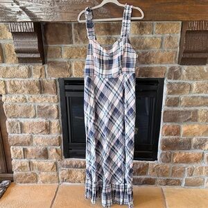 52seven Plaid Ruffle Maxi Dress NWT